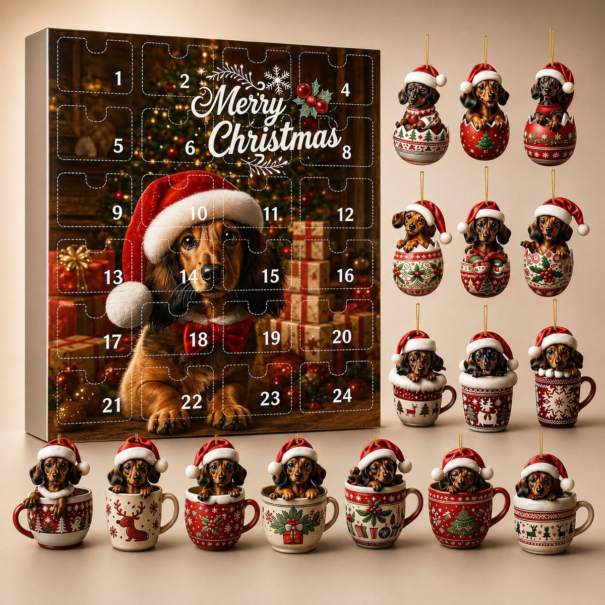 2026 Dachshund Advent Calendar with 24 Festive Dog-Themed Surprises