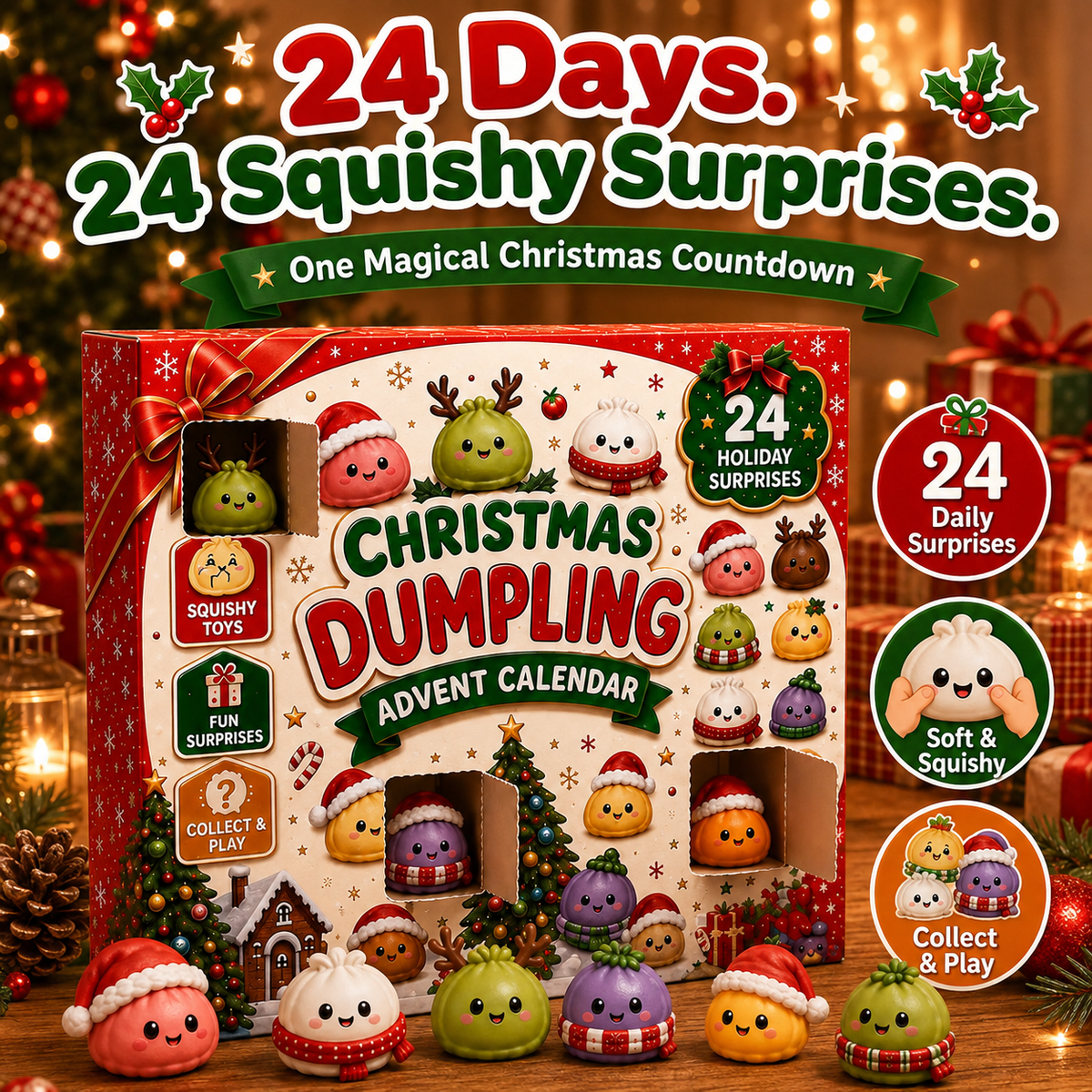 24-Day Christmas Mini Squishies Advent Calendar