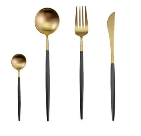 24-Piece Stainless Steel Gold-Silver Cutlery Set