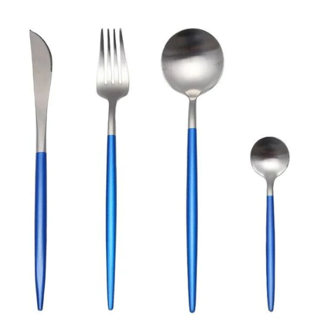 24-Piece Stainless Steel Gold-Silver Cutlery Set