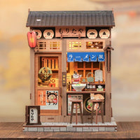 Kit de coin lecture miniature de restaurant de ramen DIY de 240 pièces avec lumière LED