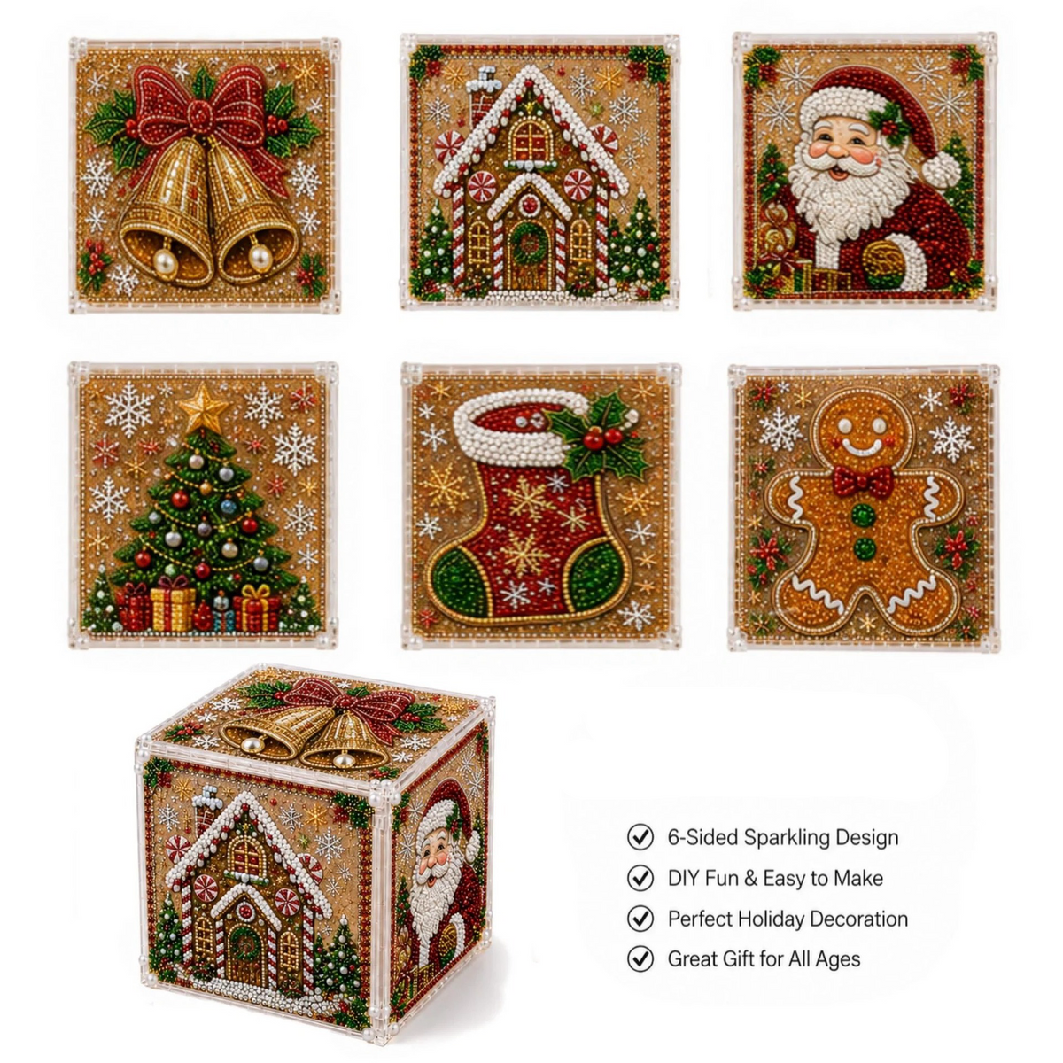 3D Diamond-Painted Christmas Gift Box