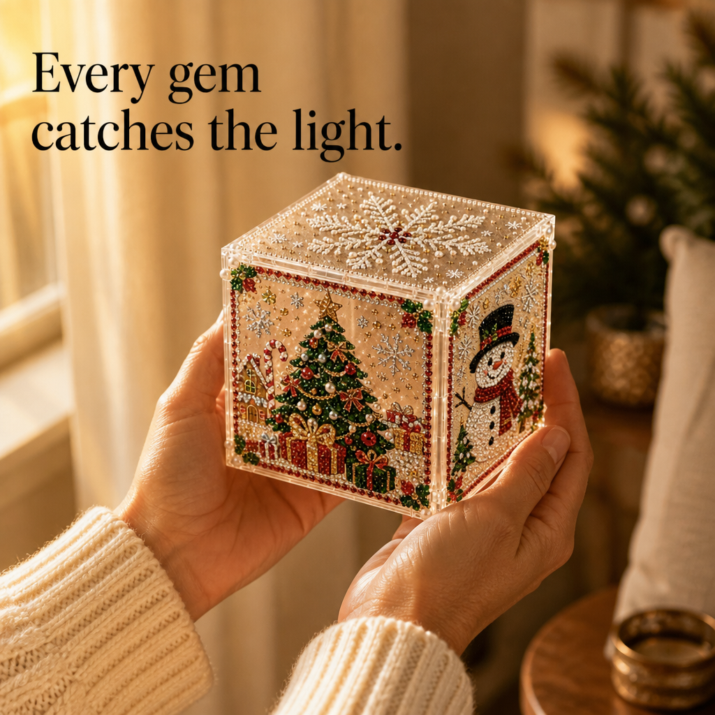 3D Diamond-Painted Christmas Gift Box
