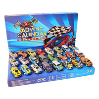 Advent Countdown Calendar | 24-Day Festive Countdown with Race Cars for Kids
