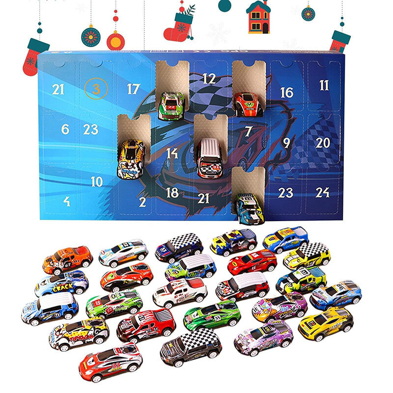 Advent Countdown Calendar | 24-Day Festive Countdown with Race Cars for Kids
