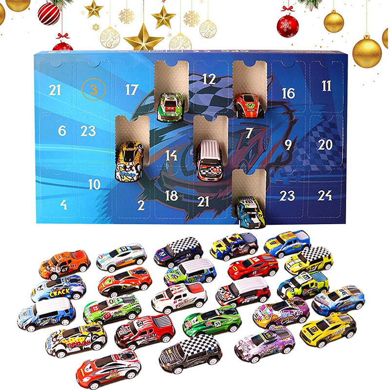 Advent Countdown Calendar | 24-Day Festive Countdown with Race Cars for Kids