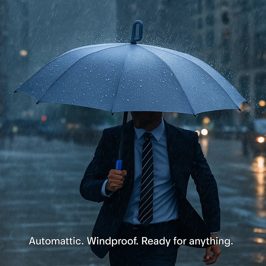 AerisGuard Auto Folding Windproof Umbrella With Buckle Handle All Weather