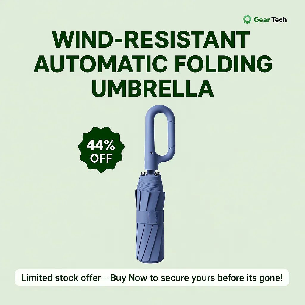 AerisGuard Auto Folding Windproof Umbrella With Buckle Handle All Weather