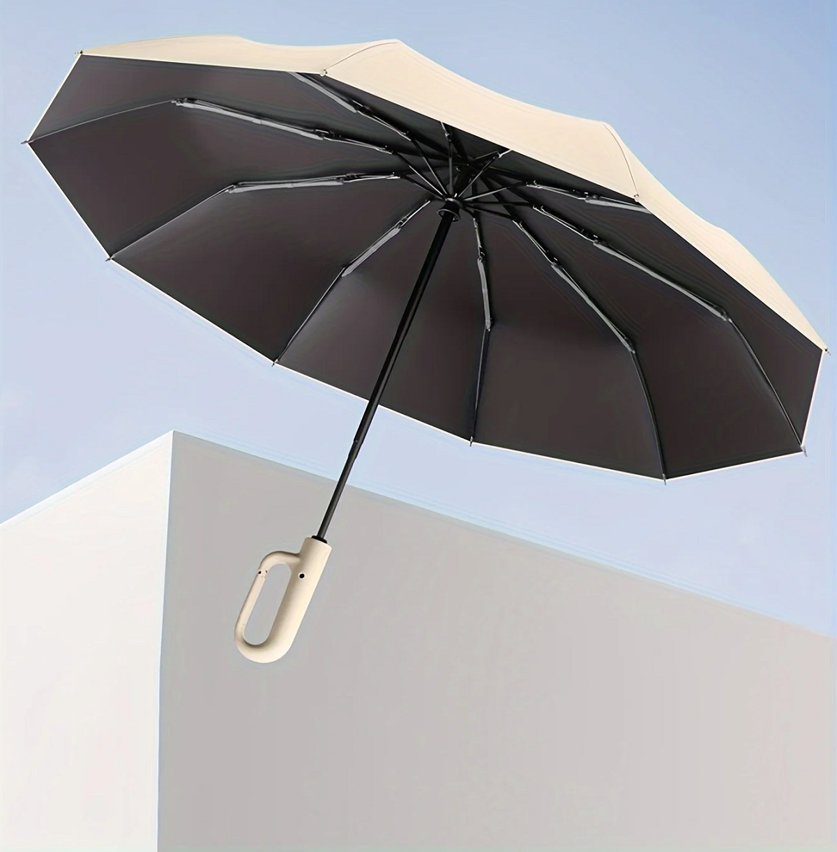 AerisGuard Auto Folding Windproof Umbrella With Buckle Handle All Weather