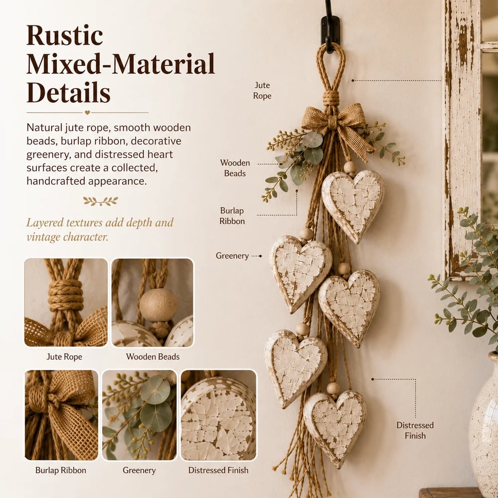 Aesthetic Wall Decor Hanging Glowing Heart Ornament