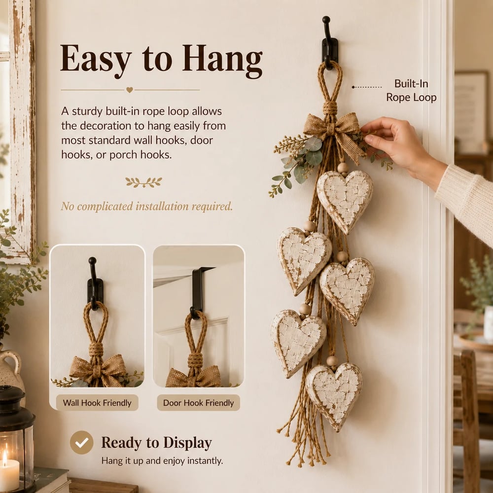 Aesthetic Wall Decor Hanging Glowing Heart Ornament