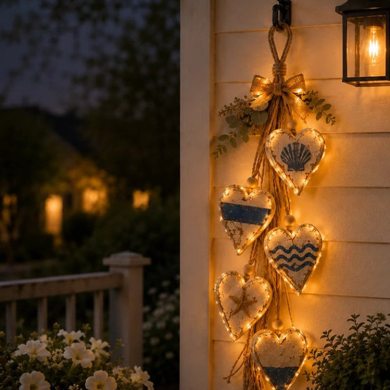 Aesthetic Wall Decor Hanging Glowing Heart Ornament