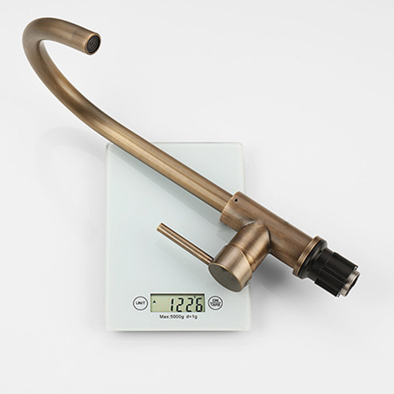 Antique Bronze Single Handle Brass Kitchen Faucet With Smooth Operation
