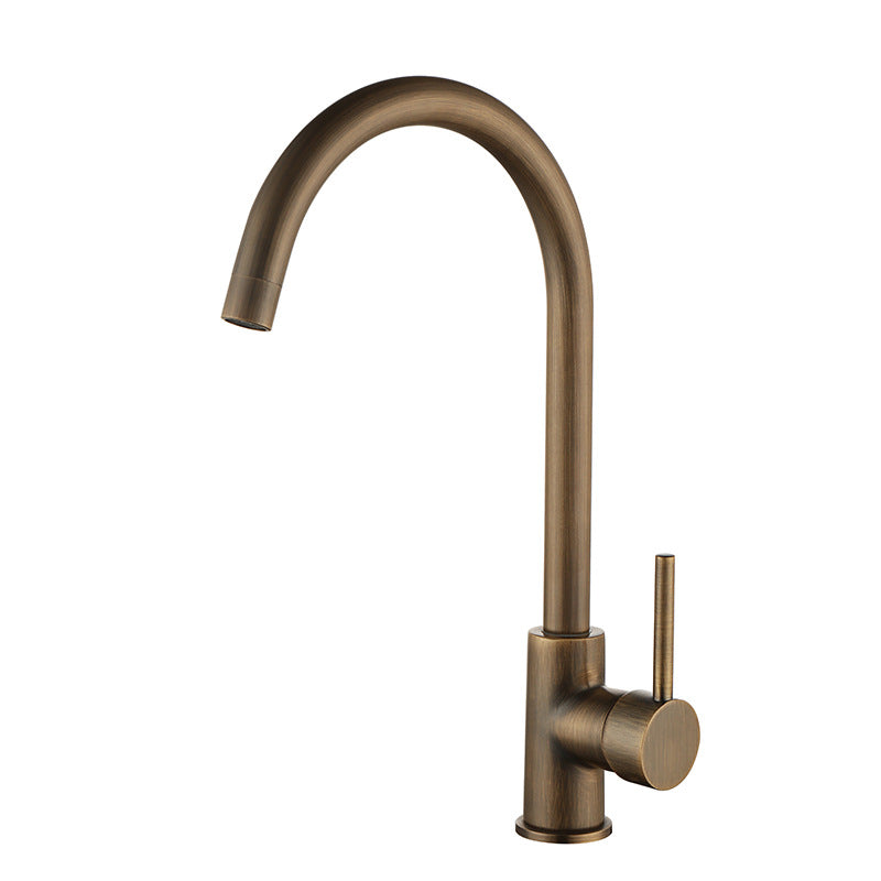Antique Bronze Single Handle Brass Kitchen Faucet With Smooth Operation