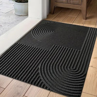 AQUARAY | Felpudo de entrada con patrón de ondas - lavable y absorbente