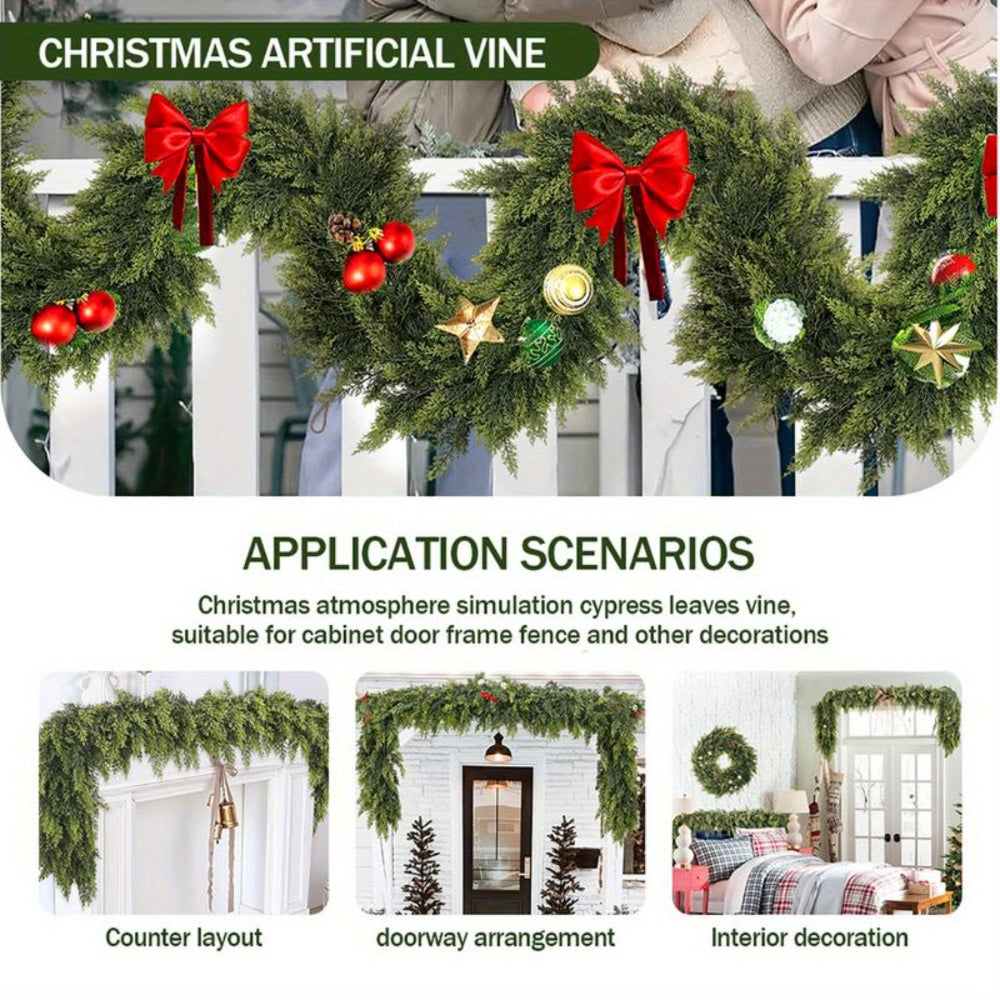 Art Deco Christmas Garland - Flexible Artificial Greenery Ribbon