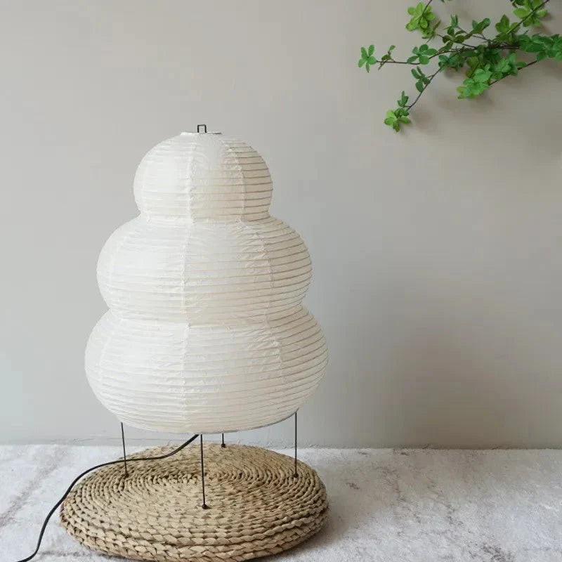 Lampadaire artistique wabi-sabi en papier de riz avec pied réglable