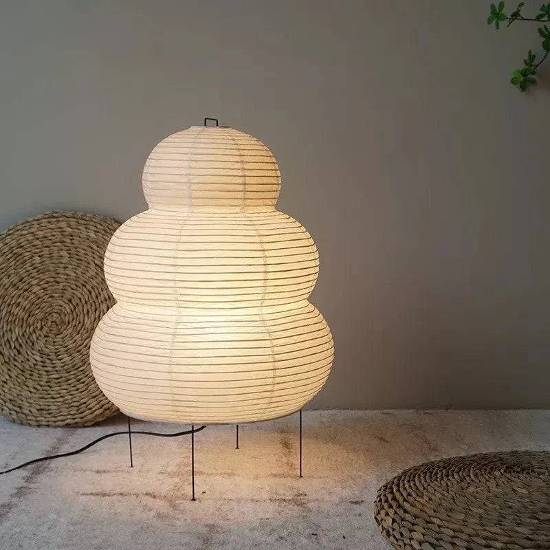 Lampadaire artistique wabi-sabi en papier de riz avec pied réglable