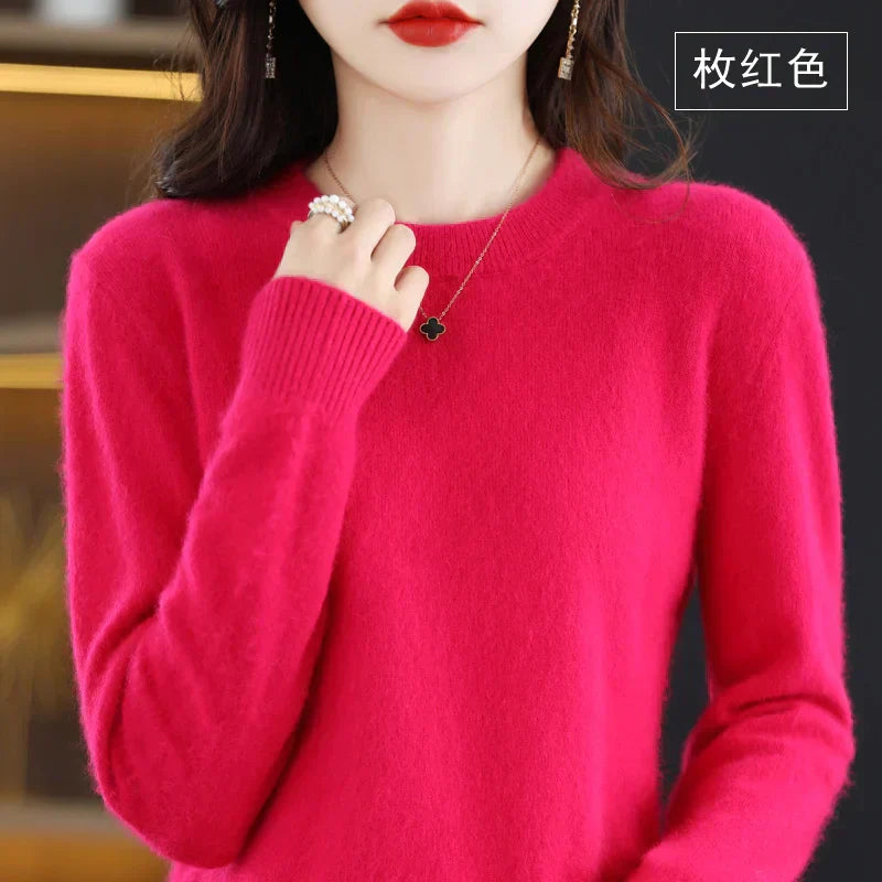 Aud: Women's 100% Cashmere Sweater O-Neck