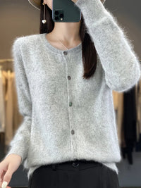 Cardigan de punto de cachemira pura Aurea | Suéter de lana suave