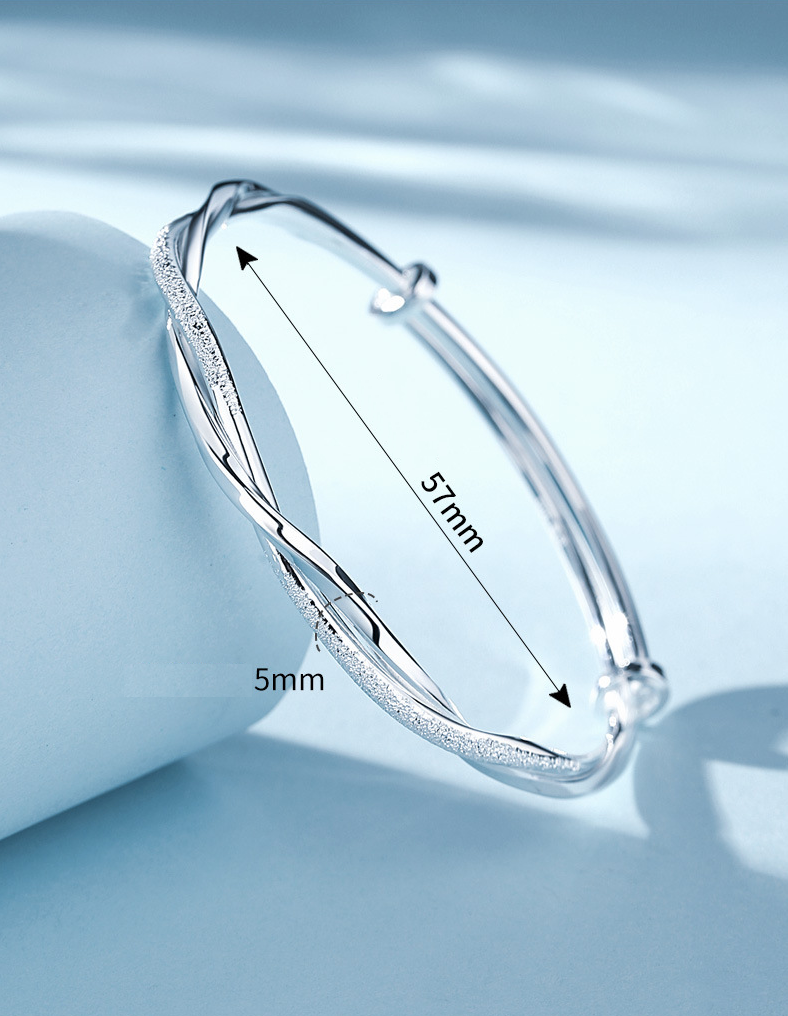 Beautiful Twisted Silver Bracelet