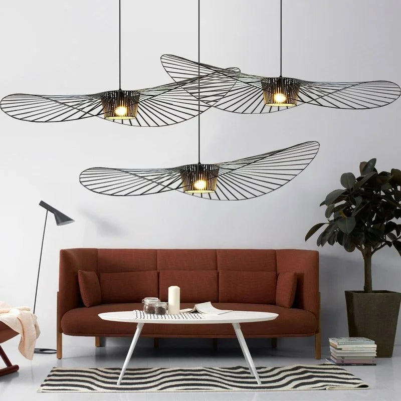 Black Hat-Shaped Pendant Lamp – Modern Elegance