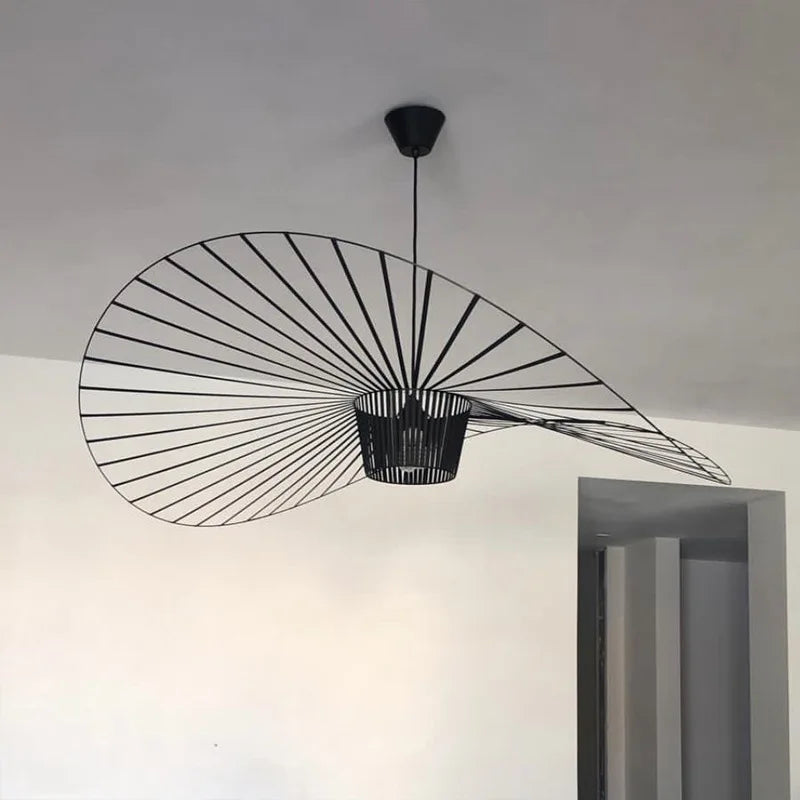 Black Hat-Shaped Pendant Lamp – Modern Elegance