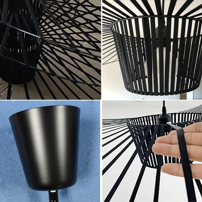 Black Hat-Shaped Pendant Lamp – Modern Elegance