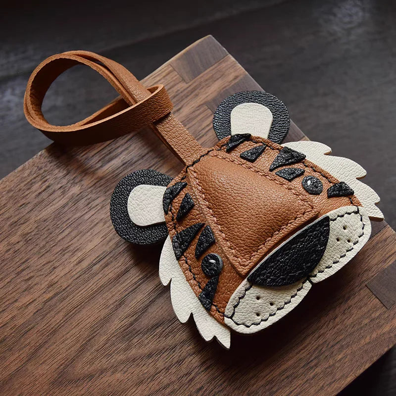 Black No-Face Leather Bag Charm & Keychain