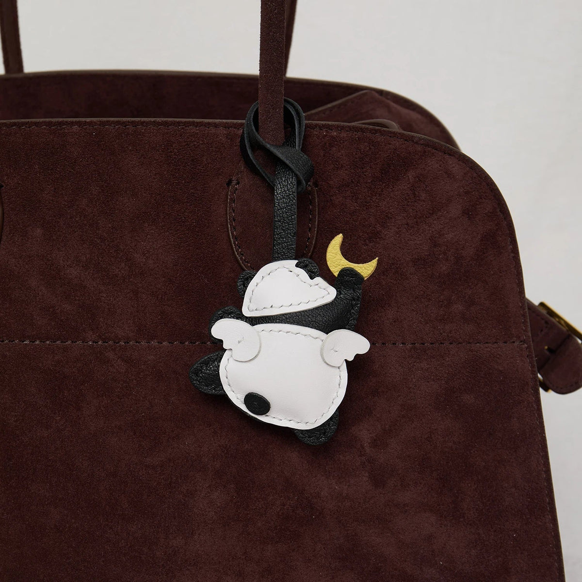 Black No-Face Leather Bag Charm & Keychain