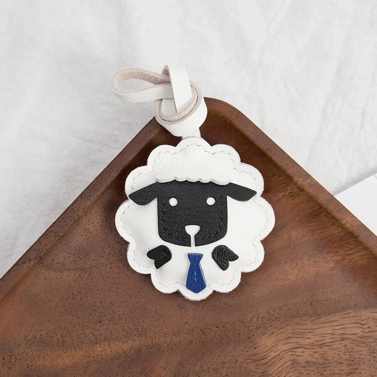 Black No-Face Leather Bag Charm & Keychain