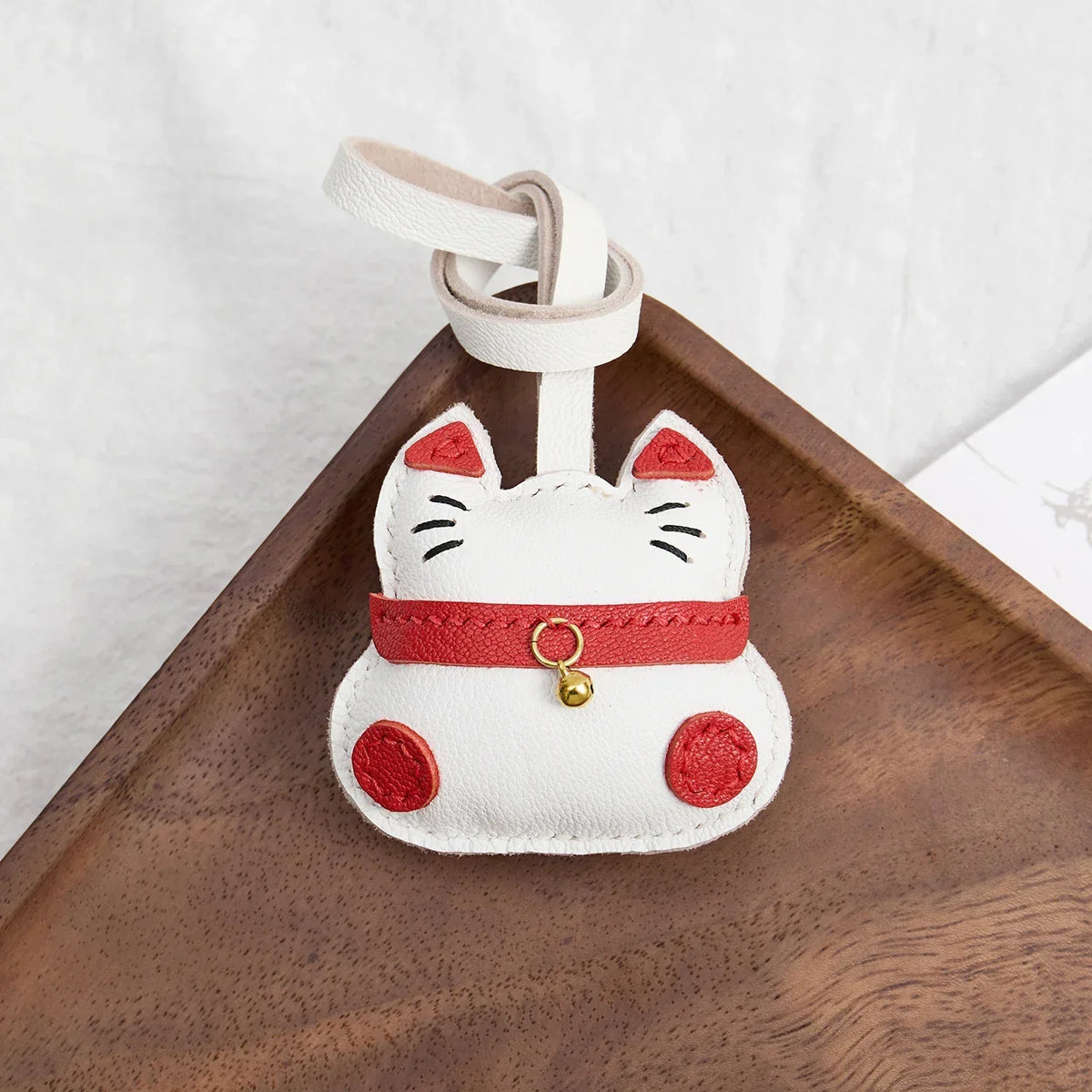 Black No-Face Leather Bag Charm & Keychain