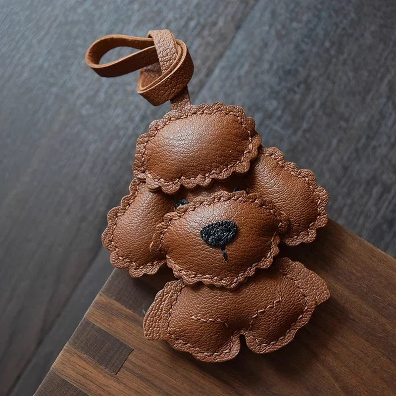 Black No-Face Leather Bag Charm & Keychain