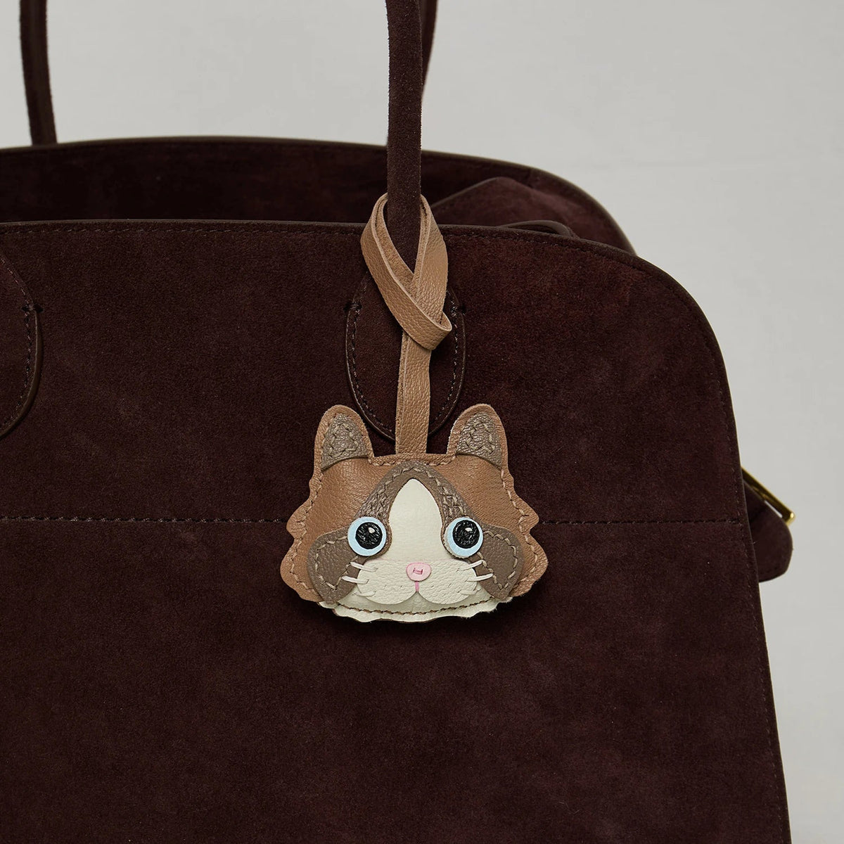 Black No-Face Leather Bag Charm & Keychain