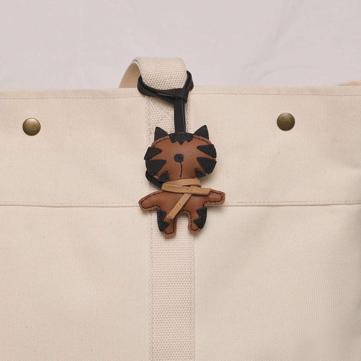 Black No-Face Leather Bag Charm & Keychain