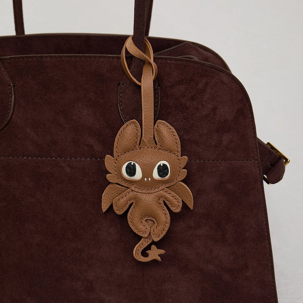 Black No-Face Leather Bag Charm & Keychain