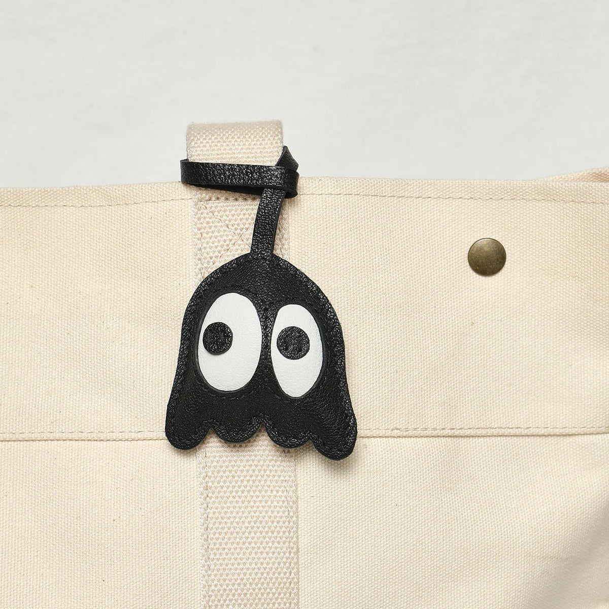 Black No-Face Leather Bag Charm & Keychain
