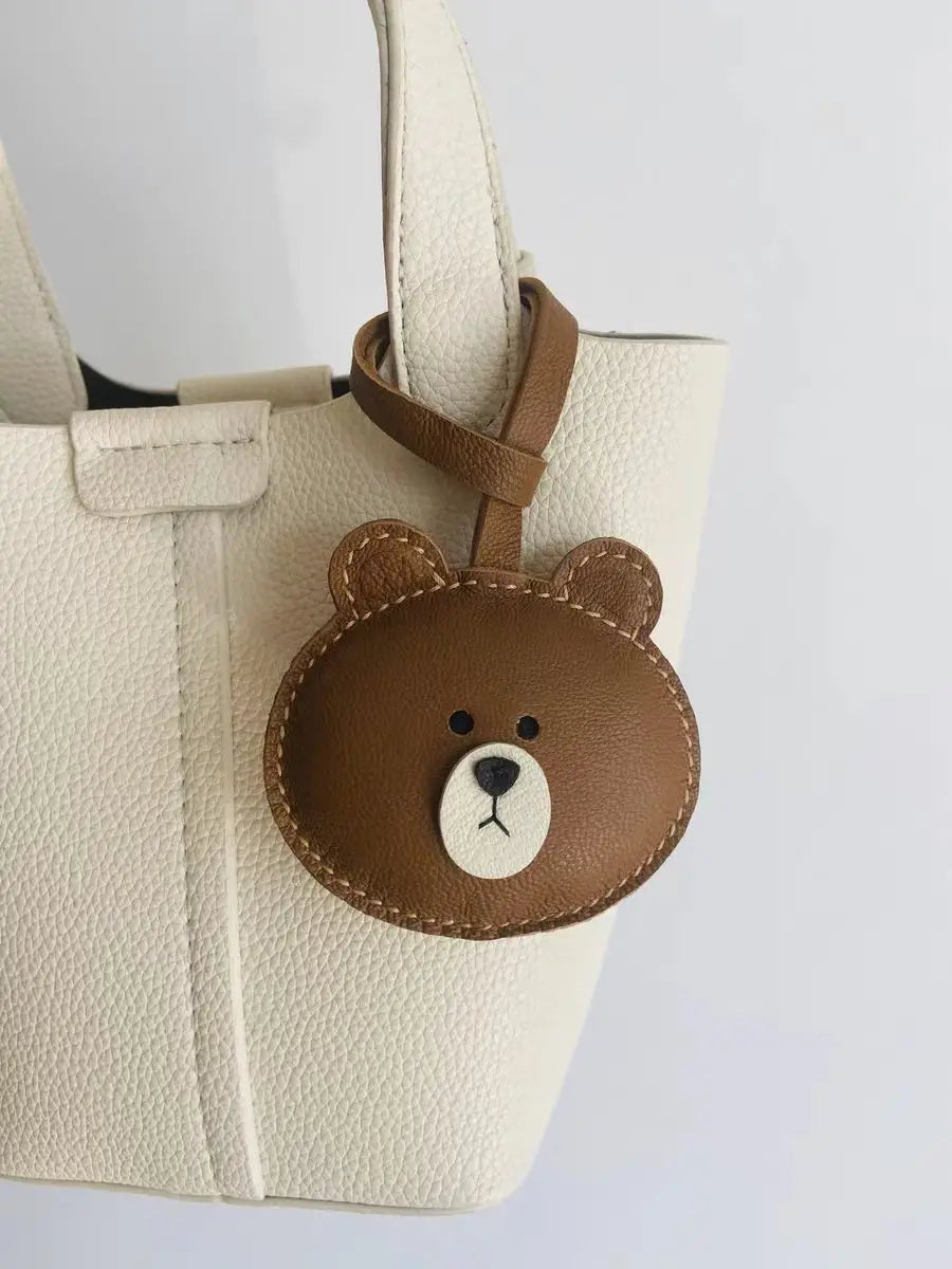 Black No-Face Leather Bag Charm & Keychain