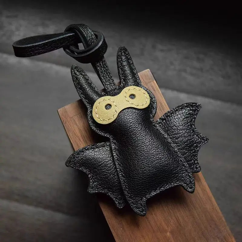 Black No-Face Leather Bag Charm & Keychain