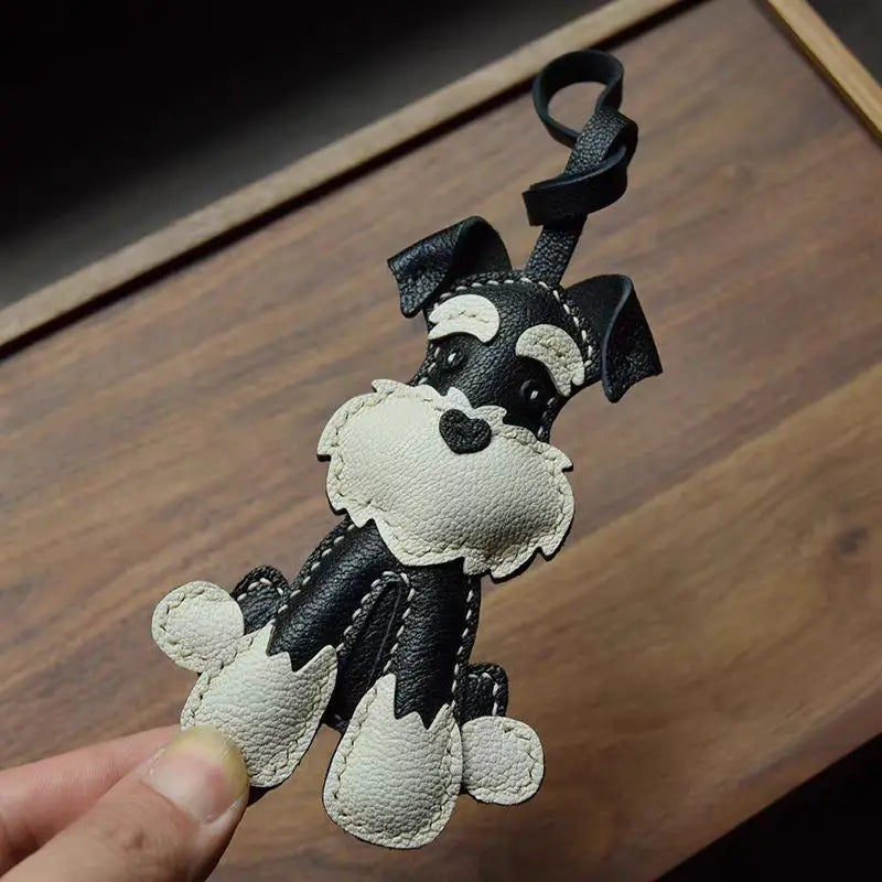 Black No-Face Leather Bag Charm & Keychain