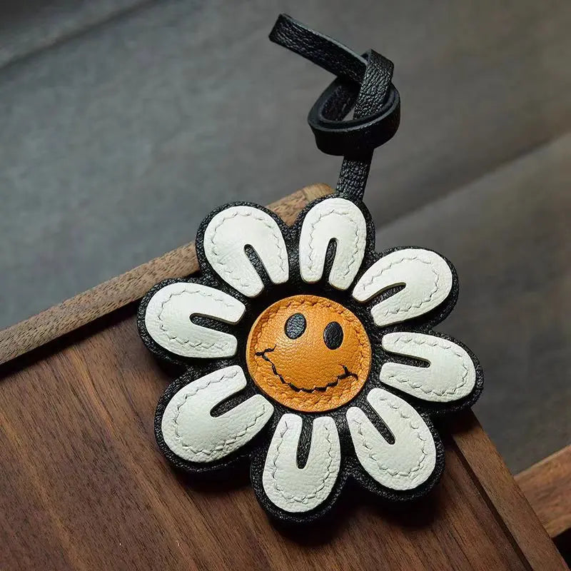 Black No-Face Leather Bag Charm & Keychain