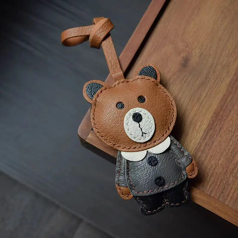 Black No-Face Leather Bag Charm & Keychain