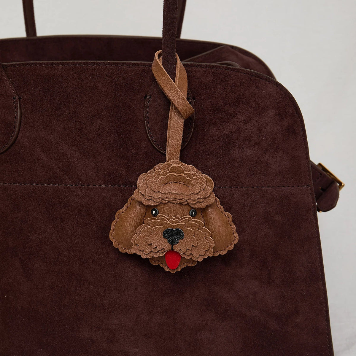 Black No-Face Leather Bag Charm & Keychain