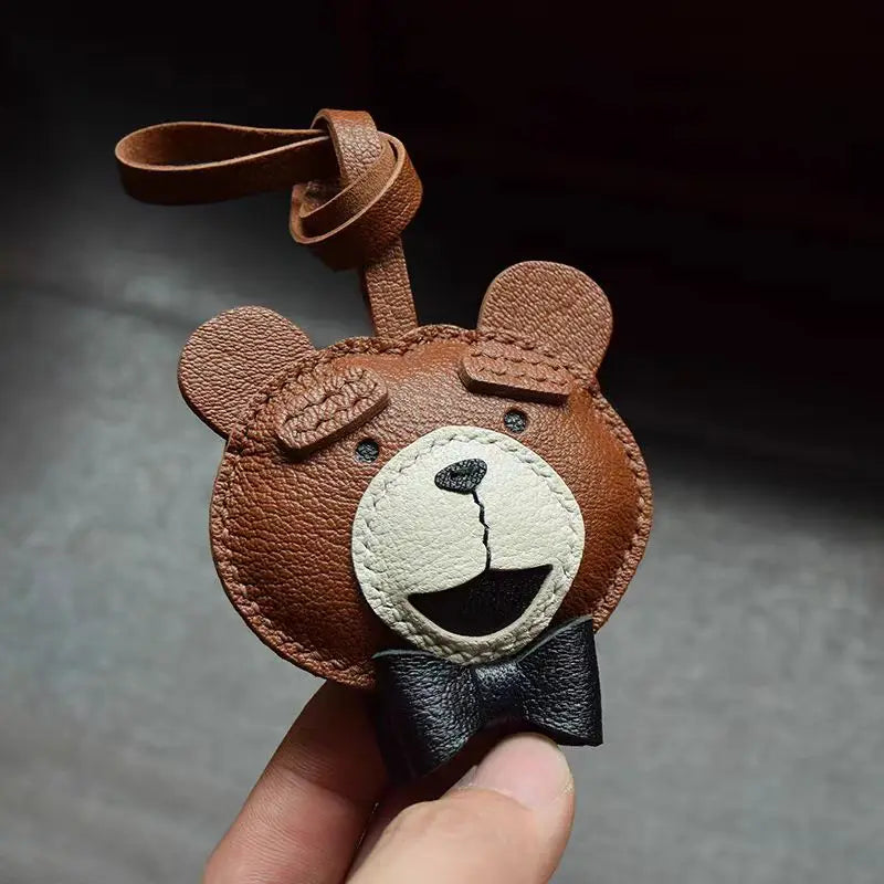 Black No-Face Leather Bag Charm & Keychain
