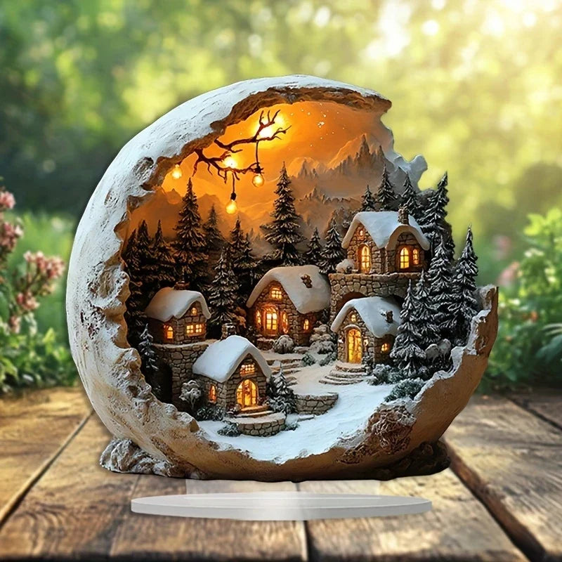 Décoration de Noël de style bohème - figurine décorative en acrylique (23x20 cm)
