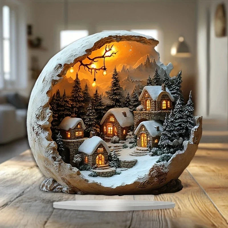 Décoration de Noël de style bohème - figurine décorative en acrylique (23x20 cm)