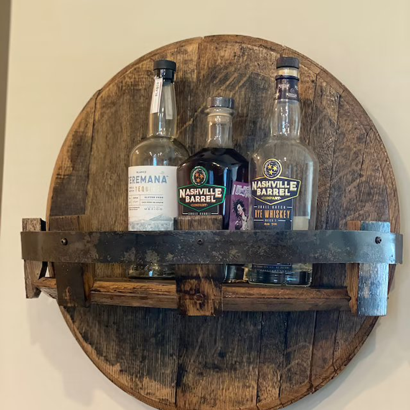 Bourbon Whiskey Oak Barrel Shelf