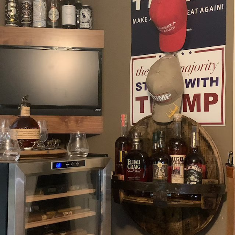 Bourbon Whiskey Oak Barrel Shelf