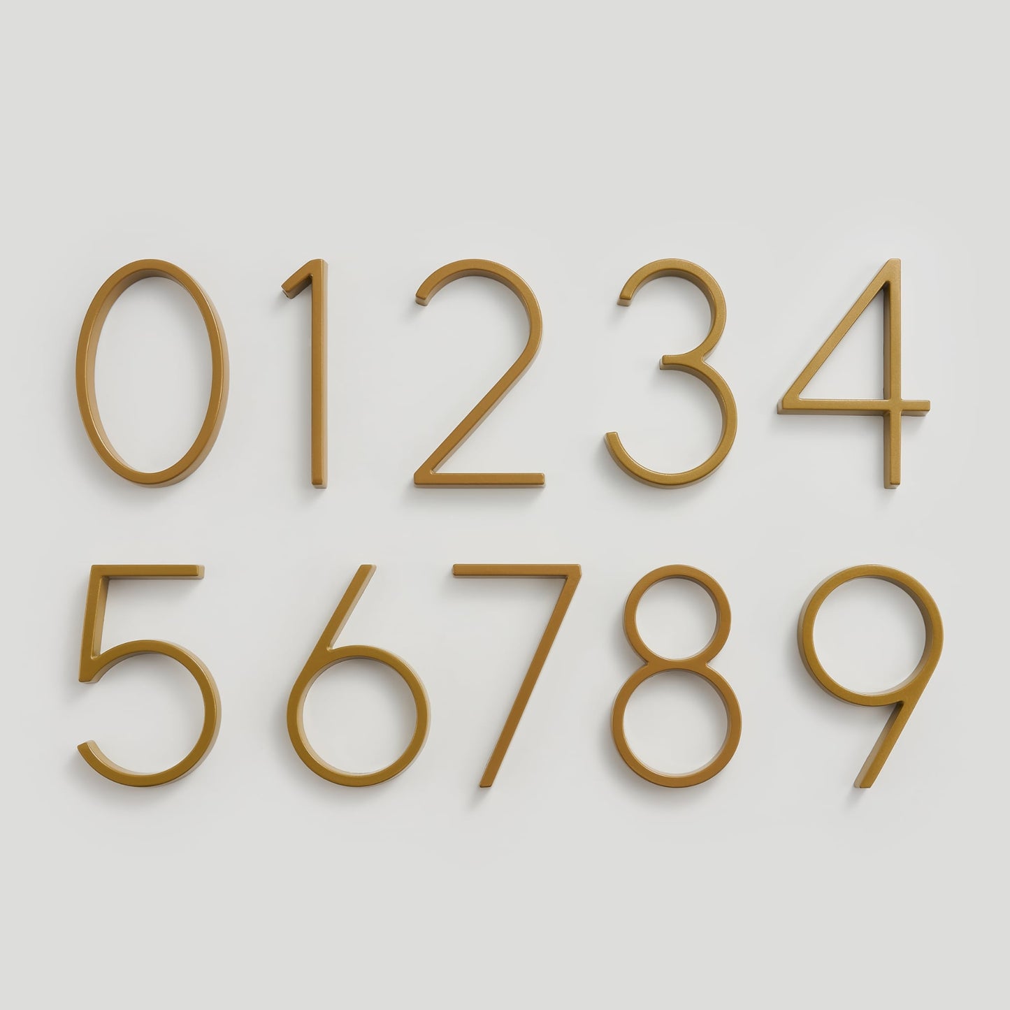 Brass House Numbers Satin Finish and Timeless Elegance