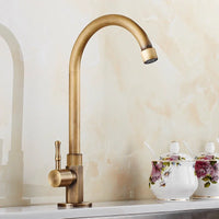 Robinet de Cuisine en Laiton Antique avec Bec